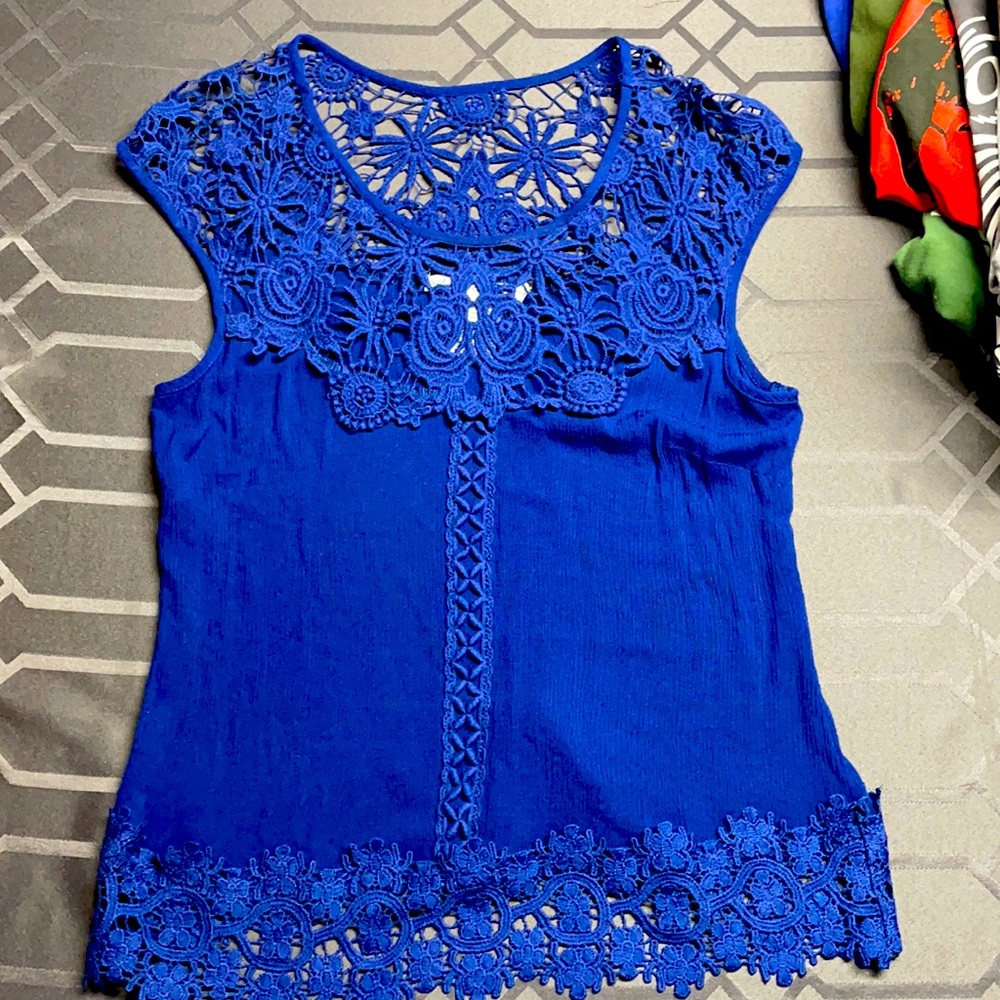 American Rag Short Sleeved Shirt Lace Size Small